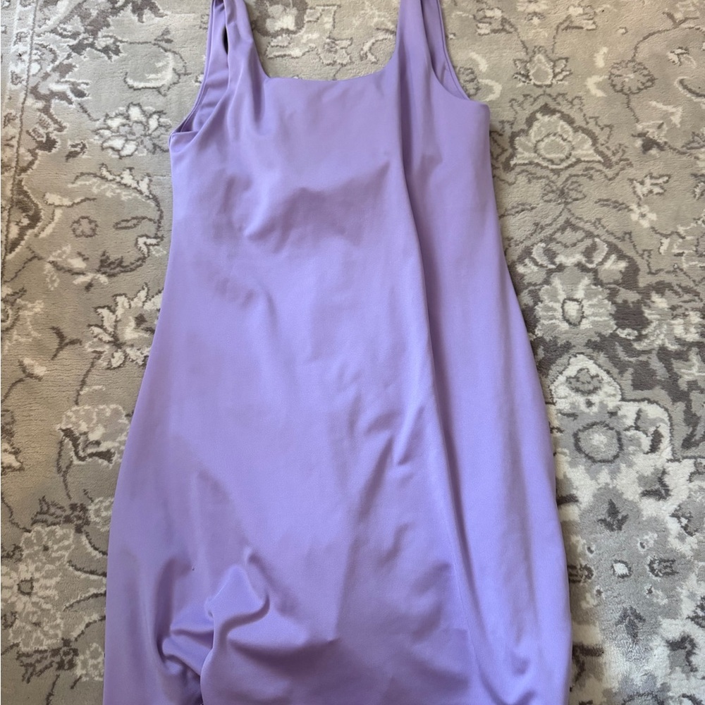 Lilac Square Neck Sleeveless Dress